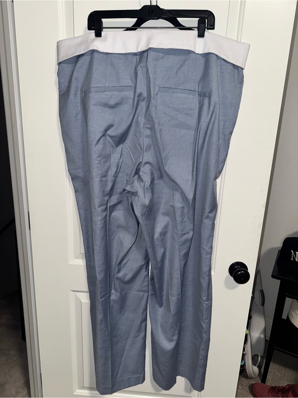 NWT Good American Women's Wide-Leg Tailored Pants in Light Blue SIZE 18 - Picture 4 of 5